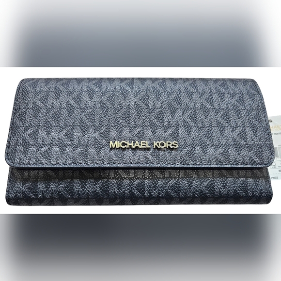 Michael Kors Black Jet Set Travel Large Trifold, NEW WITH TAGS! - Picture 2 of 7